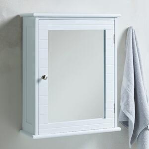 Nautical Mirror Cabinet with Nickel Handle White