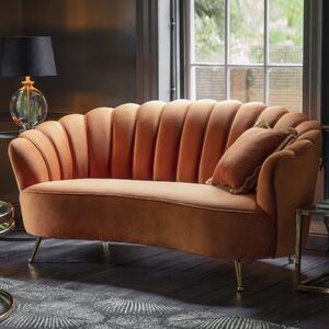 Whittle Fabric 2 Seater Sofa - Orange