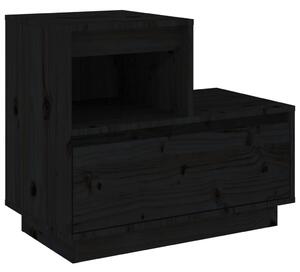 Bedside Cabinet Black 60x34x51 cm Solid Wood Pine
