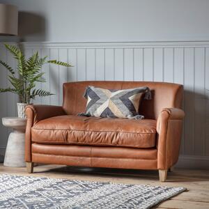 Pugsey Leather 2 Seater Sofa - Brown