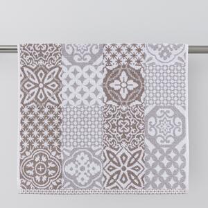 Geo Tile Grey Towel Grey/Brown/White