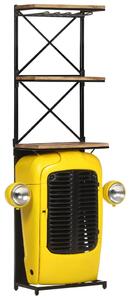 Tractor Wine Cabinet Yellow 49x31x172 cm Solid Mango Wood