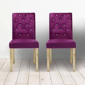 Paris Purple Dining Velvet Chair Set of 2