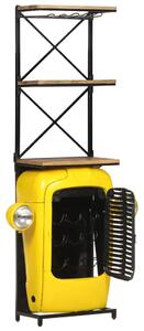 Tractor Wine Cabinet Yellow 49x31x172 cm Solid Mango Wood