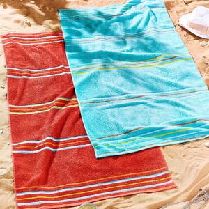 Catherine Lansfield Rainbow Red and Blue Beach Towel Twin Pack Blue/Red