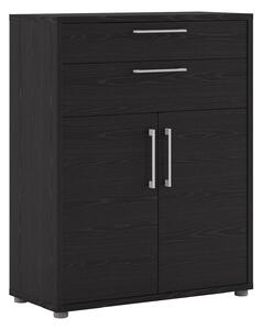 Prima Black Woodgrain 2 Doors Filing Cabinet
