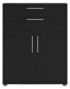 Prima Black Woodgrain 2 Doors Filing Cabinet