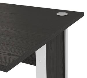 Prima Black Woodgrain Desk With White Legs
