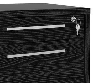 Prima Black Woodgrain Pedestal Filing Cabinet