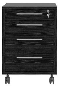 Prima Black Woodgrain Pedestal Cabinet