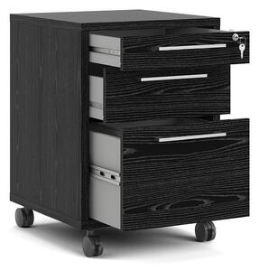 Prima Black Woodgrain Pedestal Filing Cabinet