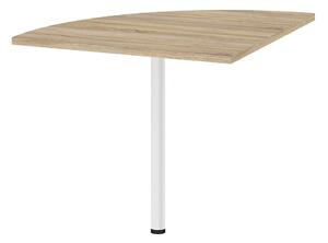 Prima Corner Desk Top in Oak with White Legs