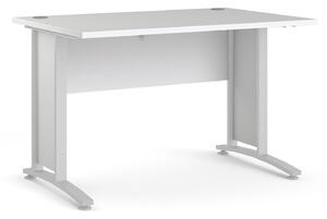 Prima White Desk With White Steel Legs