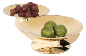 TWO-TIER GOLD-PLATED SERVING STAND - Medium