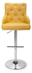 Rocco Yellow Leather Effect Bar Stool