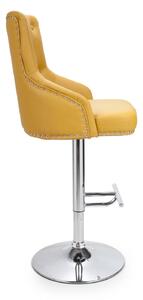 Rocco Yellow Leather Effect Bar Stool