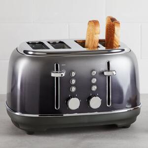 Ombre Effect 4 Slice Pewter Toaster Silver
