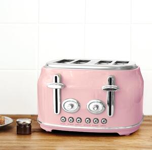 Retro Pink 4 Slice Toaster Pink