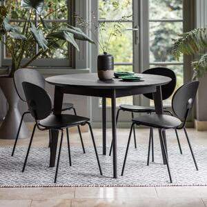 Bordan 110cm Wood Round Dining Table - Black