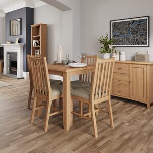 Galister 75cm Light Oak Fixed Top Dining Table