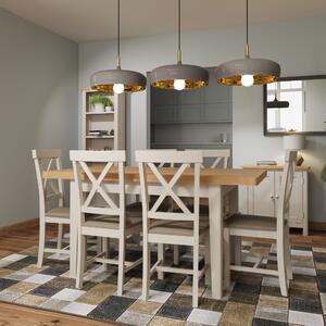 Ruskin 120cm Wood Extending Dining Table - Dove Grey