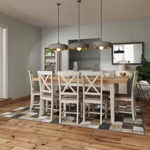 Ruskin 160cm Wood Extending Dining Table - Dove Grey