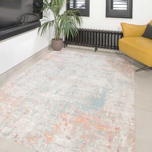 Blue Terracotta Abstract Canvas Area Rug | William