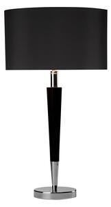Dar lighting VIK4022 Viking Table Lamp Polished Chrome and Black Complete With Black Linen Shade VIK1322