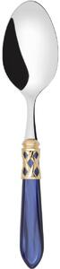 ALADDIN GOLD-PLATED RING VEGETABLE & MEAT SERVING SPOON - Blue