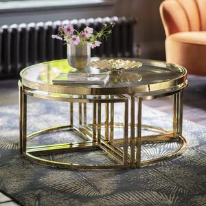 Maresca 95cm Round Metal Coffee Table - Gold