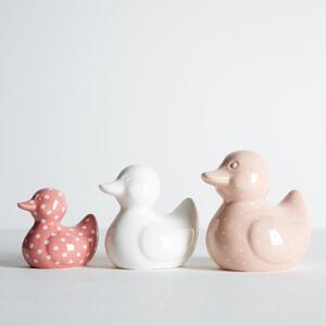 Set of 3 Ceramic Ducks Pink/Beige/White