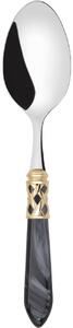 ALADDIN GOLD-PLATED RING VEGETABLE & MEAT SERVING SPOON - White