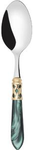 ALADDIN GOLD-PLATED RING VEGETABLE & MEAT SERVING SPOON - Green