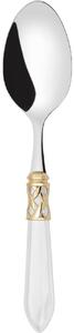 ALADDIN GOLD-PLATED RING VEGETABLE & MEAT SERVING SPOON - White