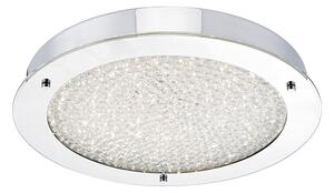 Dar lighting PET5050 Peta Large LED Flush Polished Chrome And Crystal Beads IP44