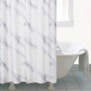 Marble Shower Curtain Black & White