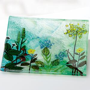 Charlton Glass Square Flower Bowl In Multicoloured