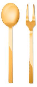STILE BY PININFARINA GOLD SERVING CUTLERY - Mirror Polished