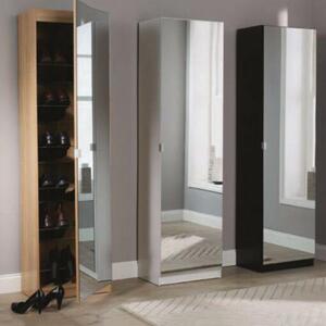 1 Mirror Door Tall & Slim Shoe Rack Cupboard