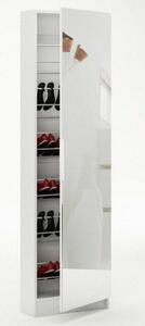 1 Mirror Door Tall & Slim Shoe Rack Cupboard