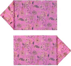 SET OF 2 BOUQUET PLACEMATS AND NAPKINS IN PINK
