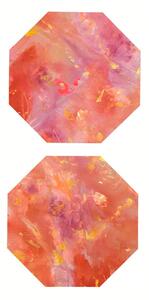 SET OF 2 HAND PAINTED DAFNE OCTAGONAL PLACEMATS