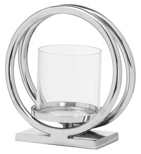Twin Loop Large Silver Candle Holder