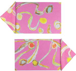 SET OF 2 LIGHT FLUX PLACEMATS AND NAPKINS IN PINK