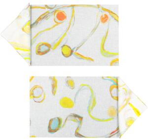 SET OF 2 LIGHT FLUX PLACEMATS AND NAPKINS IN WHITE