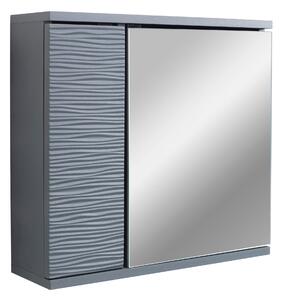 Grey Wave Mirror Cabinet Grey