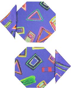SET OF 2 SPACE SHAPES OCTAGONAL PLACEMATS AND NAPKINS IN PURPLE