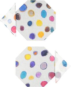 SET OF 2 SATELLITES OCTAGONAL PLACEMATS AND NAPKINS IN WHITE