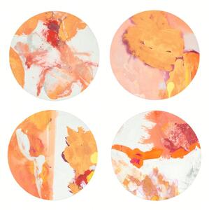 SET OF 8 HAND PAINTED APOLLO COATED COASTERS