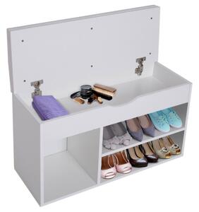 Wooden Shoe Storage Cabinet With Seating